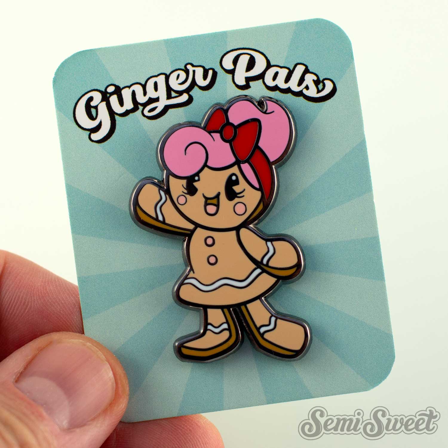gingerbread girl enamel pin