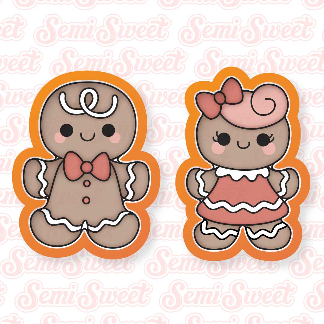 gingerbread boy and girl cookie cutter set