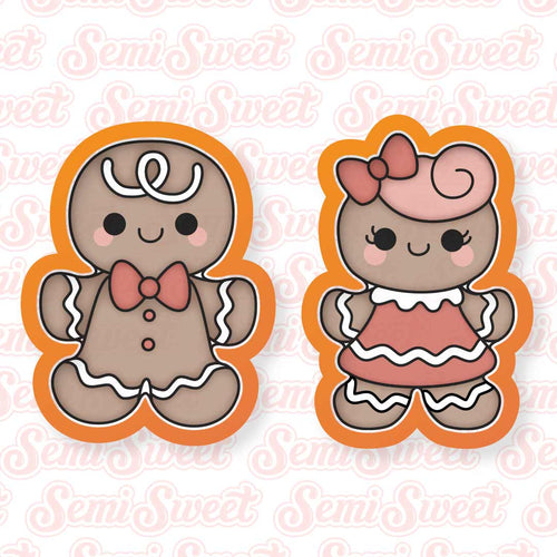 2-Pc Gingerbread Boy & Girl Cookie Cutter Set