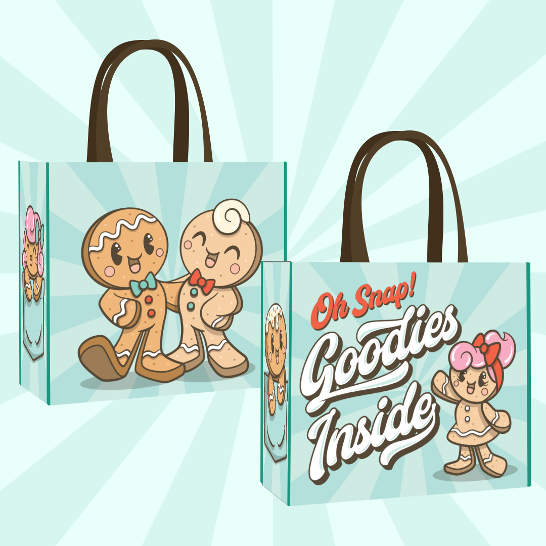 gingerbread reusable tote bag | Semi Sweet Designs