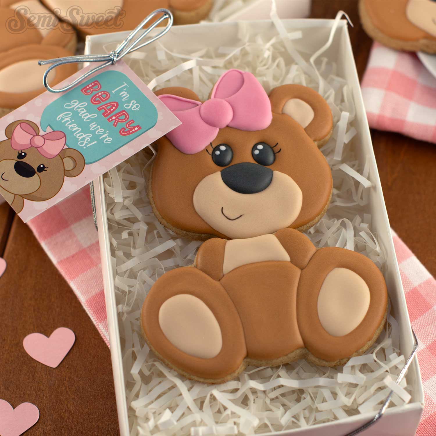 2-Piece Sitting Girl Bear Cookie Cutter Set