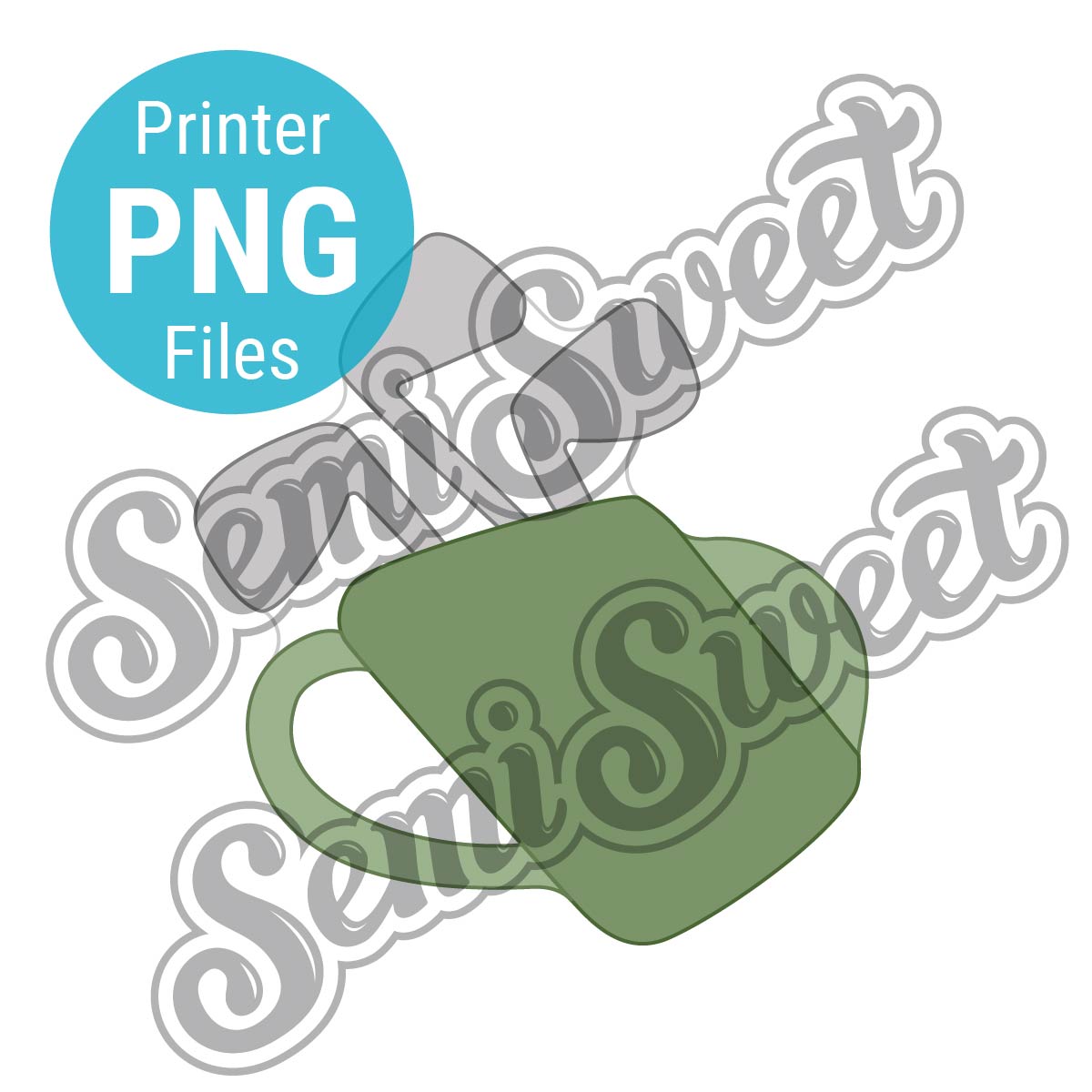 Golf Clubs Cookie Cutter PNG designed by Semi Sweet Designs
