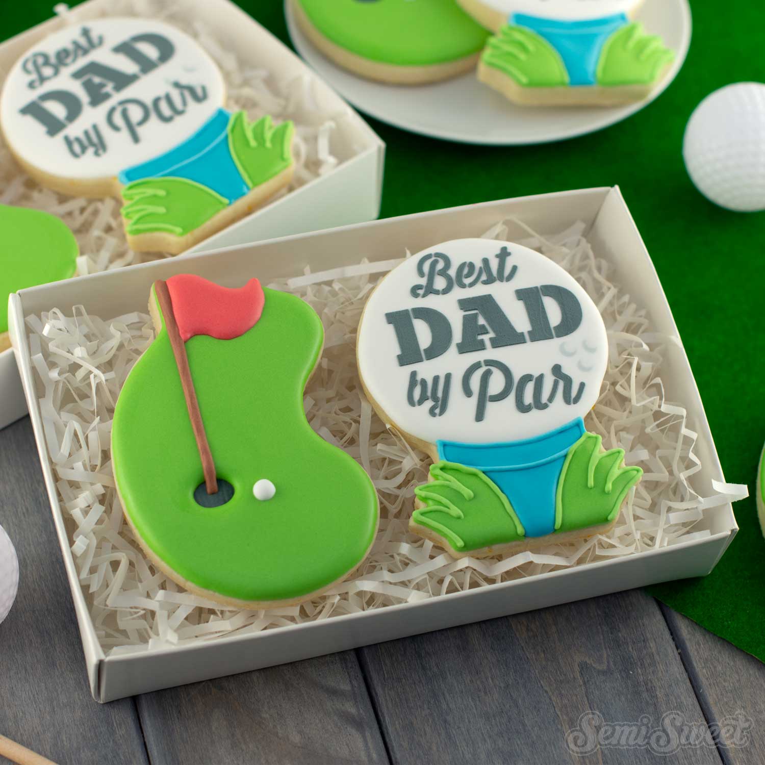 Golf Ball & Putting Green Cookie Cutter & Stencil Bundle