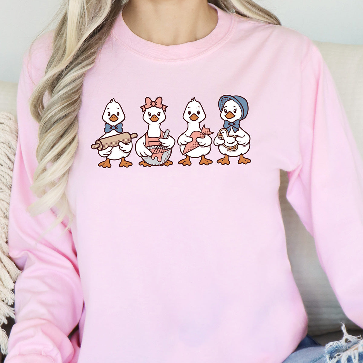 Cookie Decorating Geese Unisex Long Sleeve T-Shirt