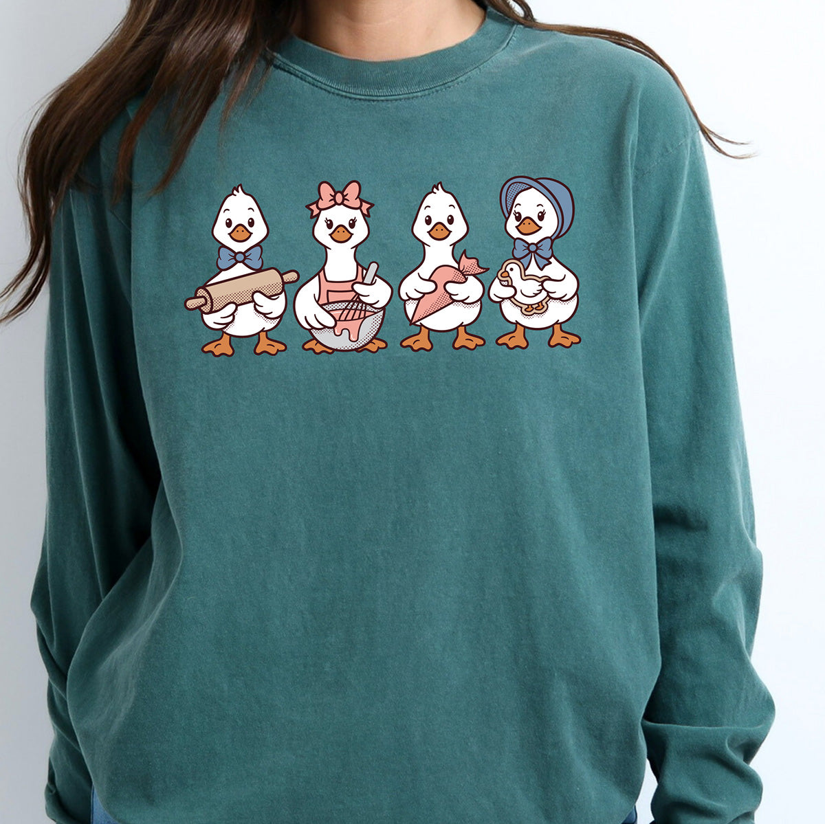 Cookie Decorating Geese Unisex Long Sleeve T-Shirt