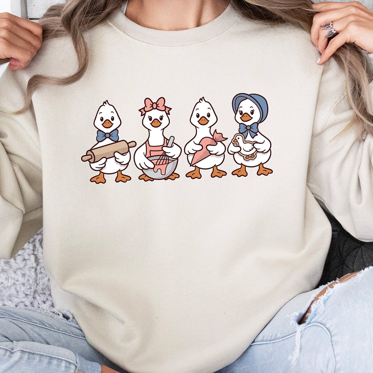 Cookie Decorating Geese Unisex Sweatshirt