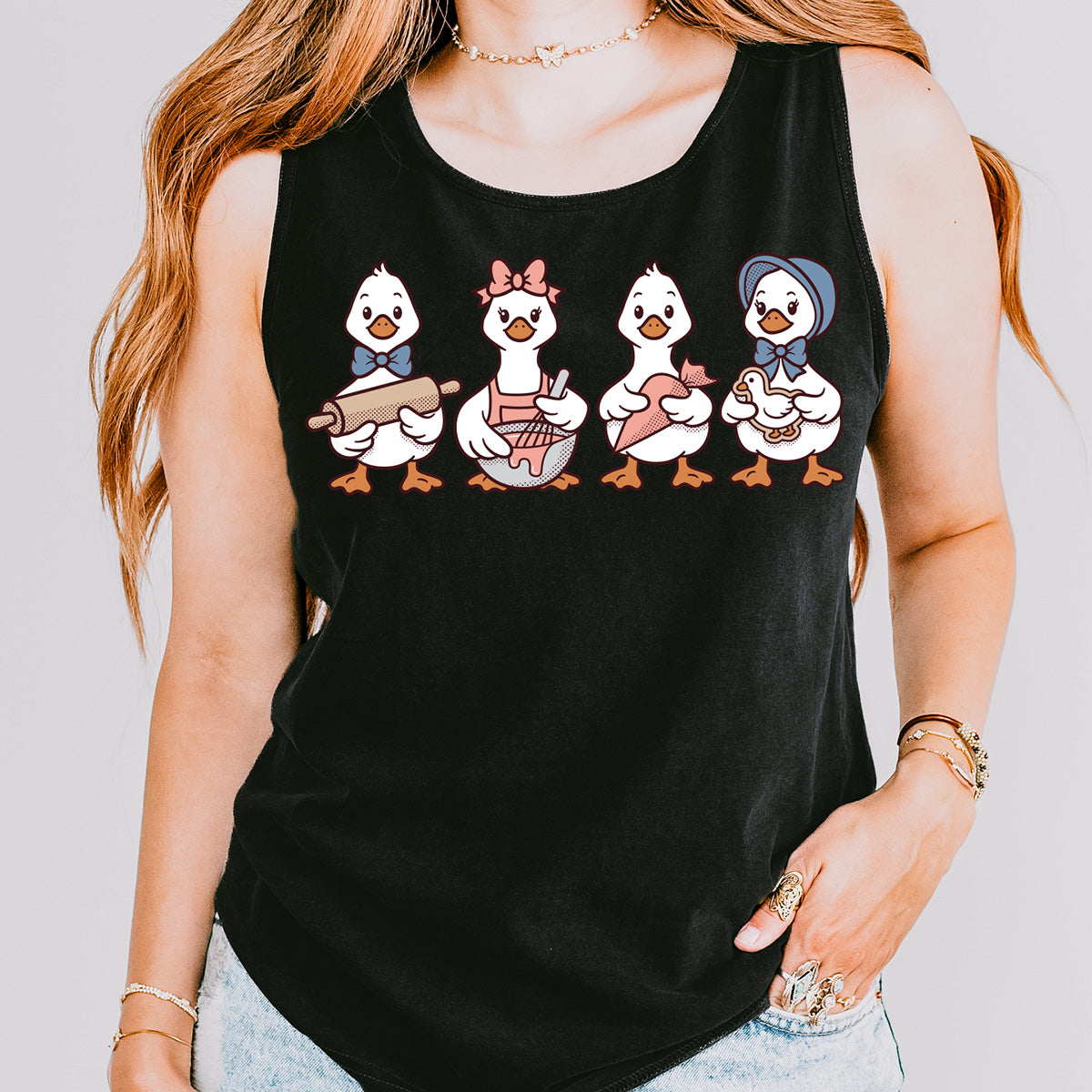 Cookie Decorating Geese Unisex Tank Top