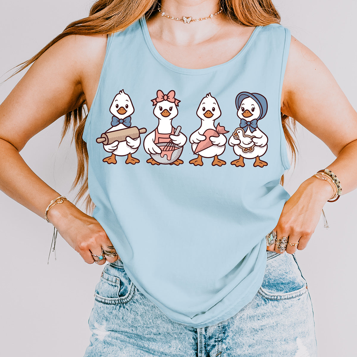 Cookie Decorating Geese Unisex Tank Top
