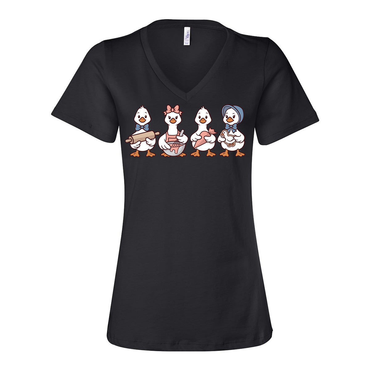Decorating Geese Ladies V-Neck T-Shirt