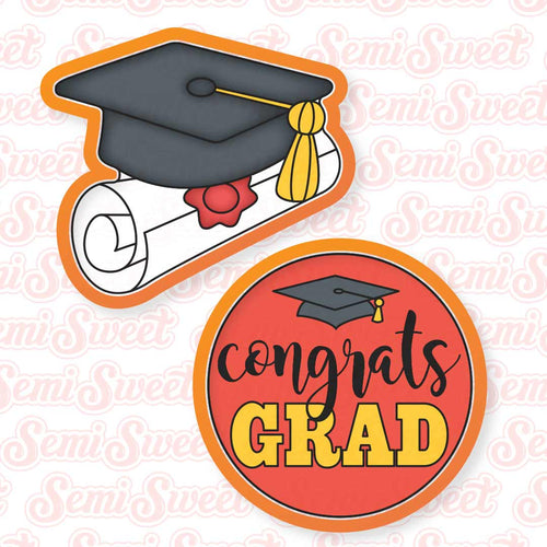 Graduation Platter Cookie Cutter Set