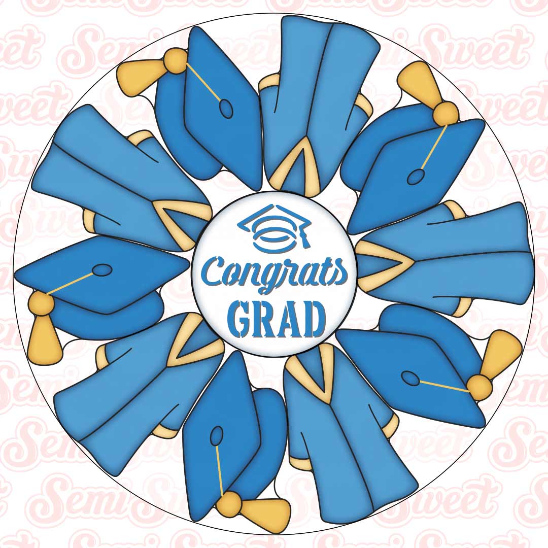 Graduation Cap & Gown Platter Cookie Cutter Set