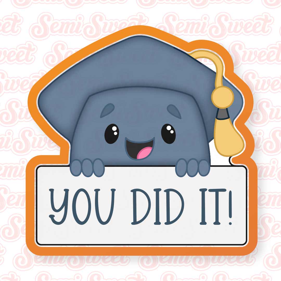 Grad Cap Name Plaque Cookie Cutter