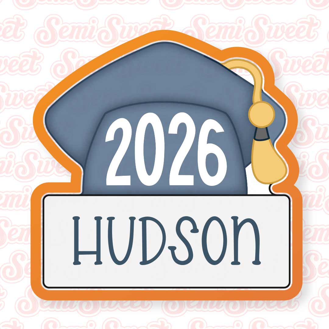 Grad Cap Name Plaque Cookie Cutter