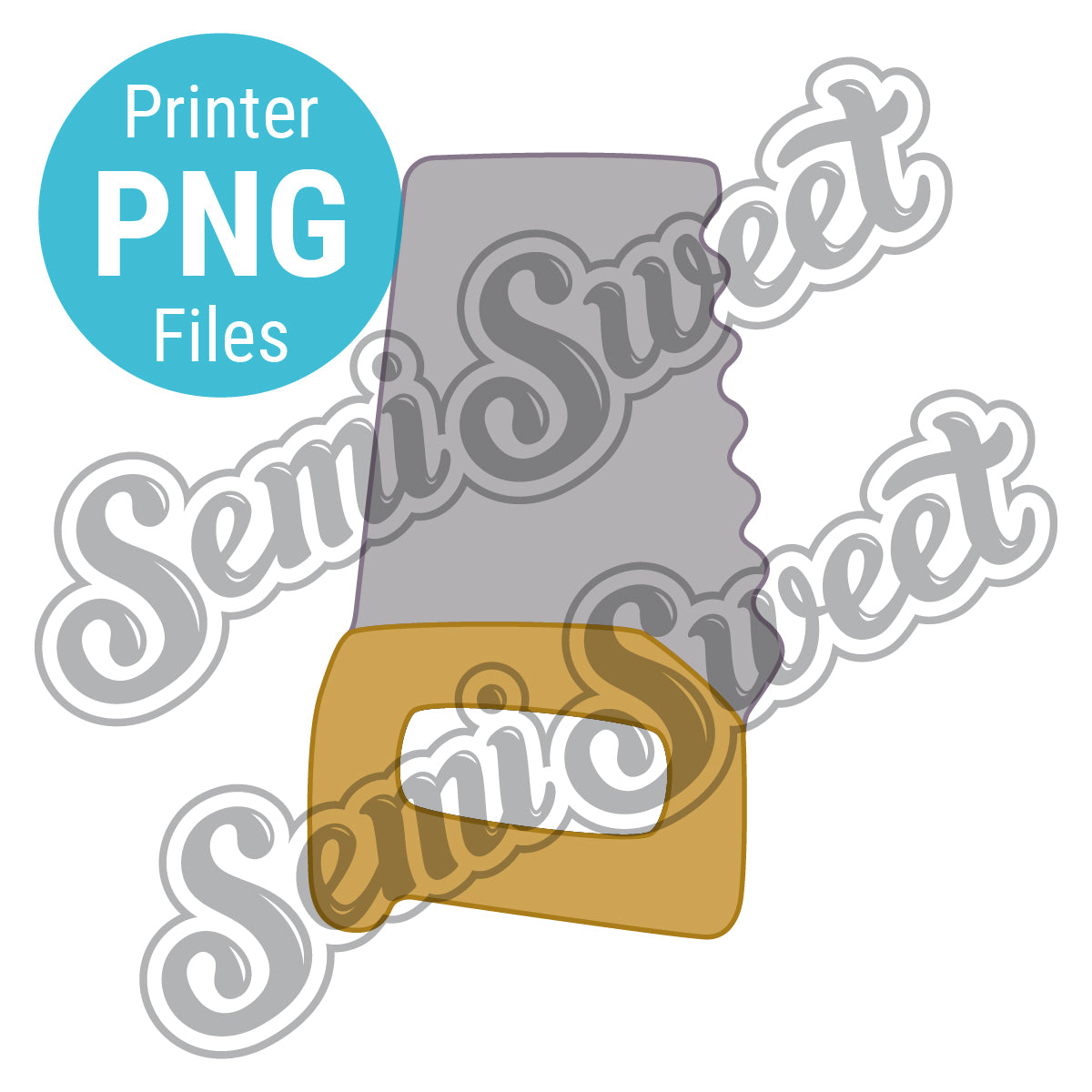 A hand saw cookie cutter PNG designed by Semi Sweet Designs