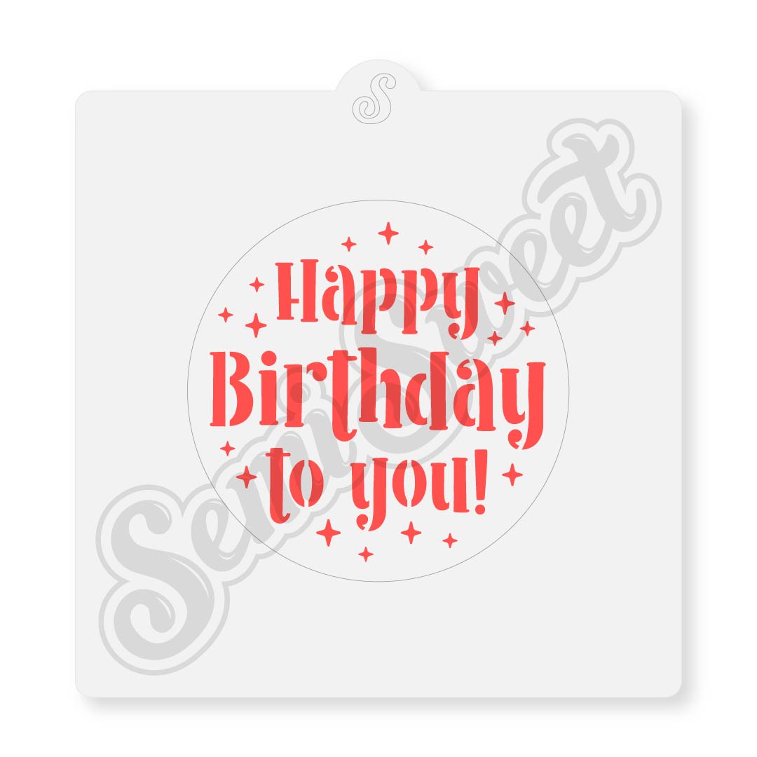 happy birthday cookie stencil