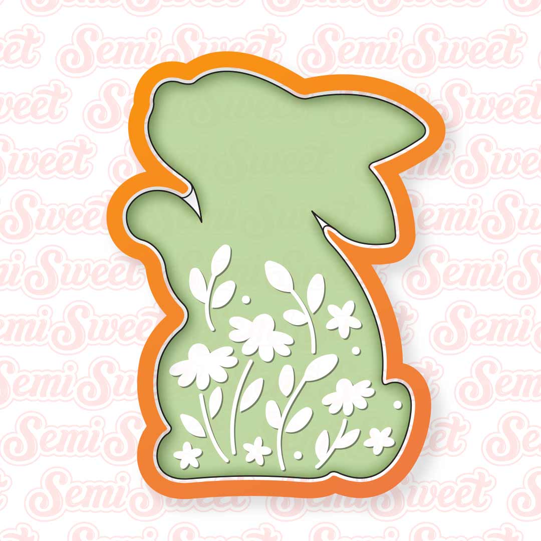 Floral Easter Bunny Cookie Cutter Only (No Stencil)