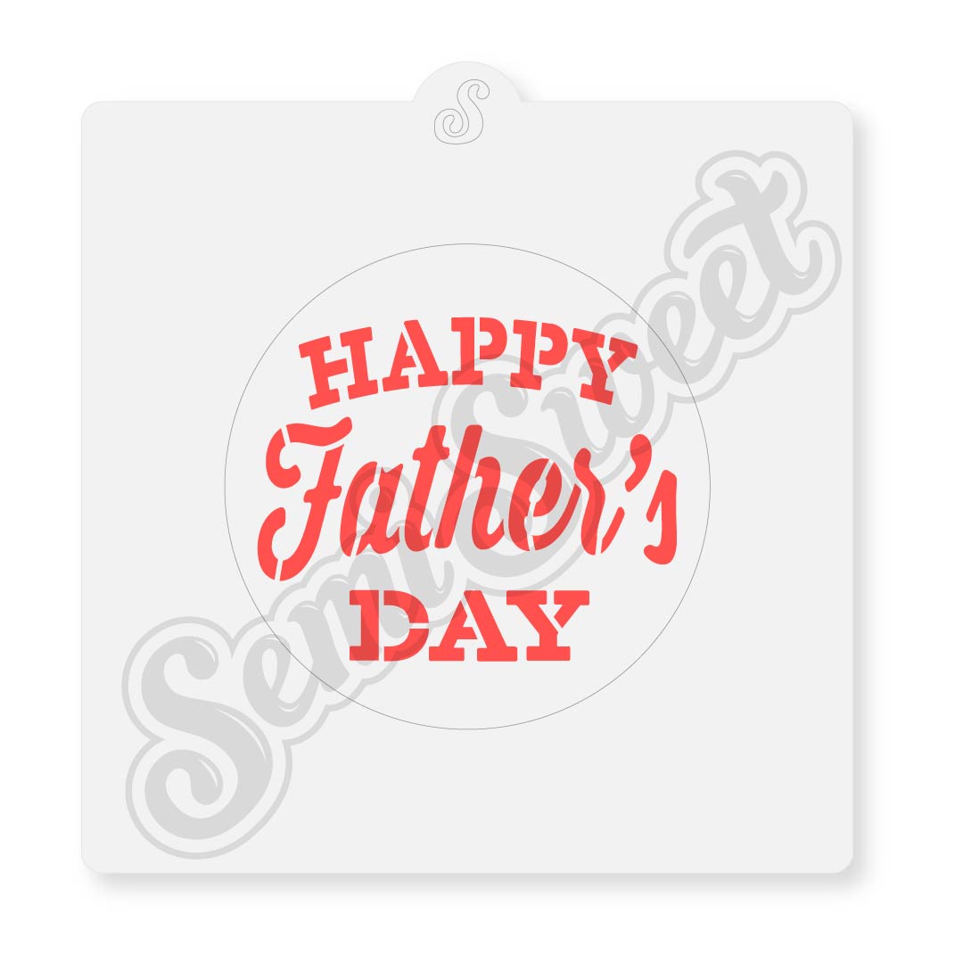 Happy Father's Day Circle Cookie Stencil