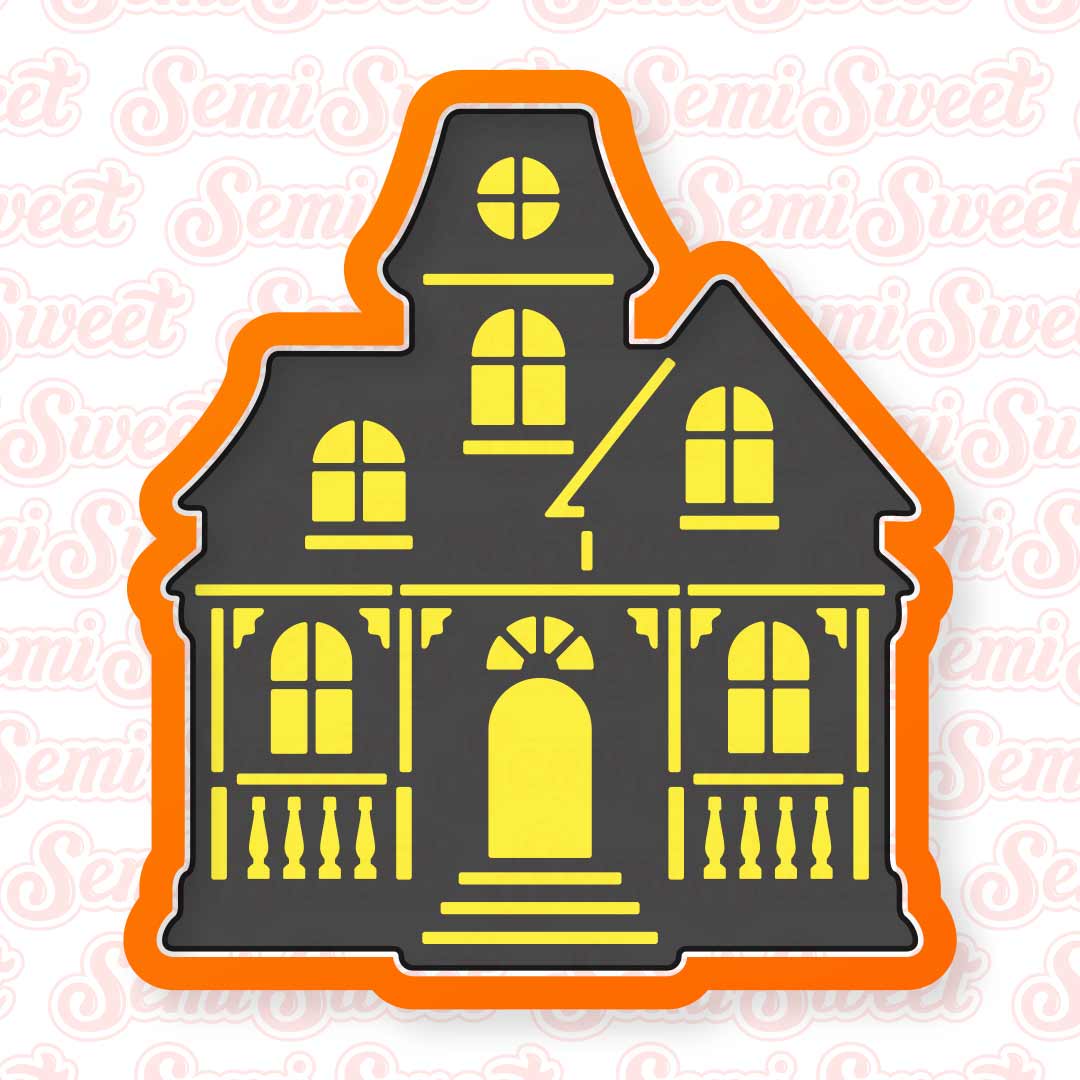 Easy Haunted House Cookie Cutter Only (No Stencil)