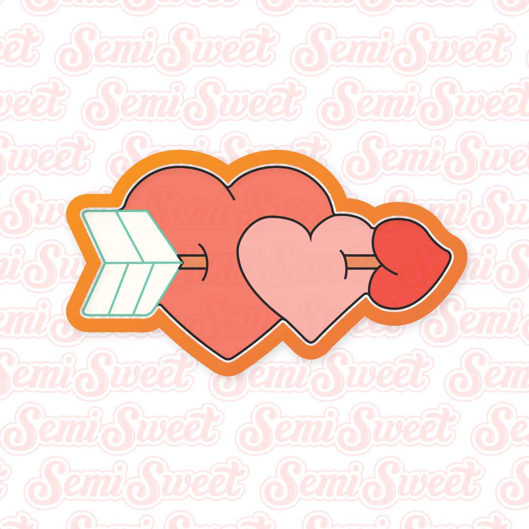 Arrow Hearts Cookie Cutter | Semi Sweet Designs
