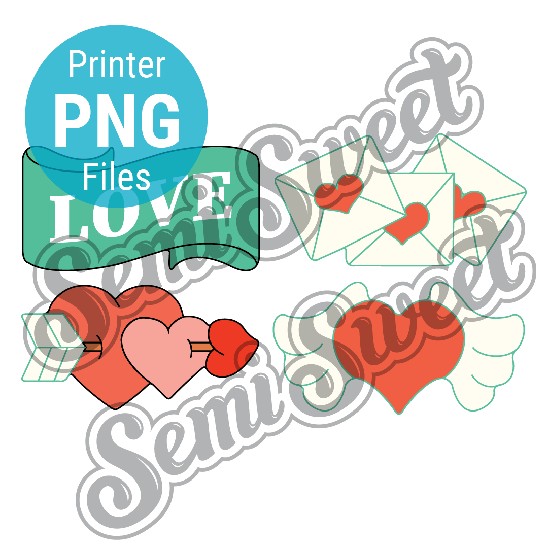 Valentine Hearts Set - PNG Images | Semi Sweet Designs