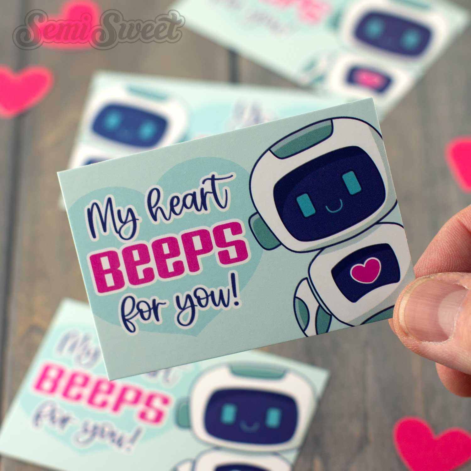 Valentine Robot 2" x 3" Tag - Pack of 25