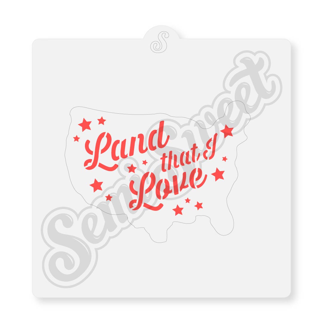 Land That I Love Cookie Stencil