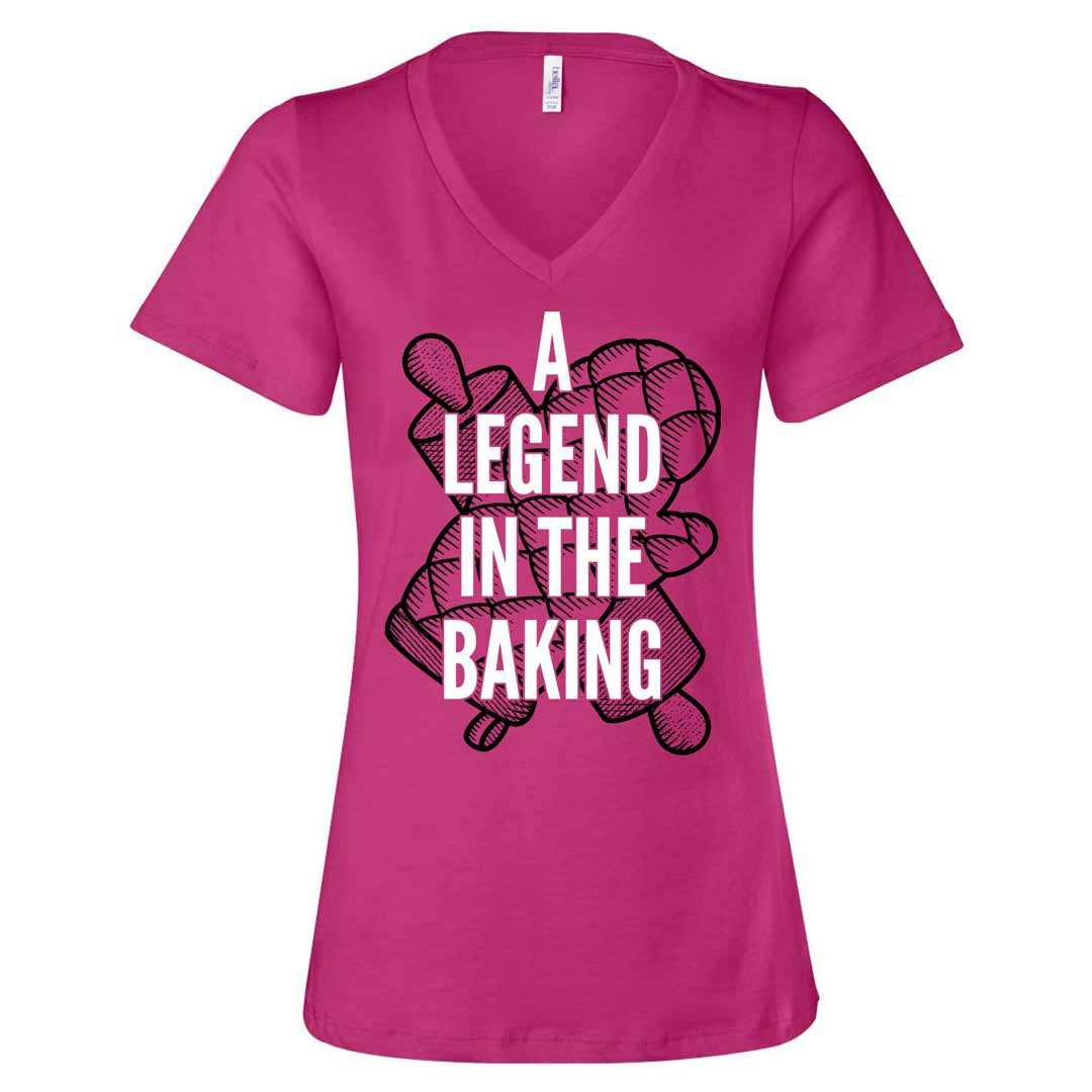 A Legend in the Baking Ladies V-Neck T-Shirt