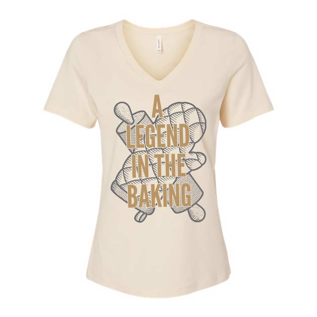 A Legend in the Baking Ladies V-Neck T-Shirt