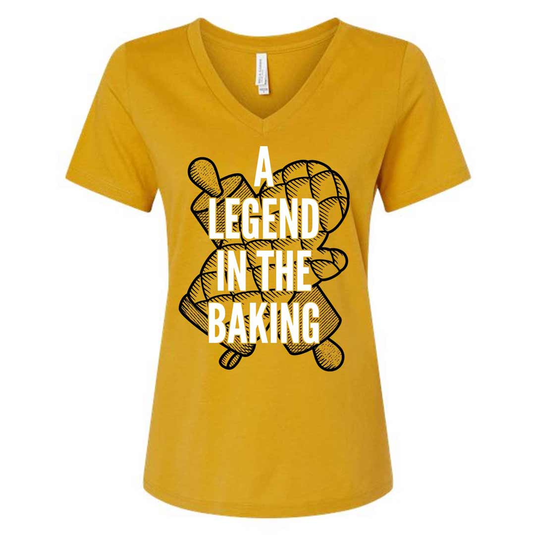 A Legend in the Baking Ladies V-Neck T-Shirt