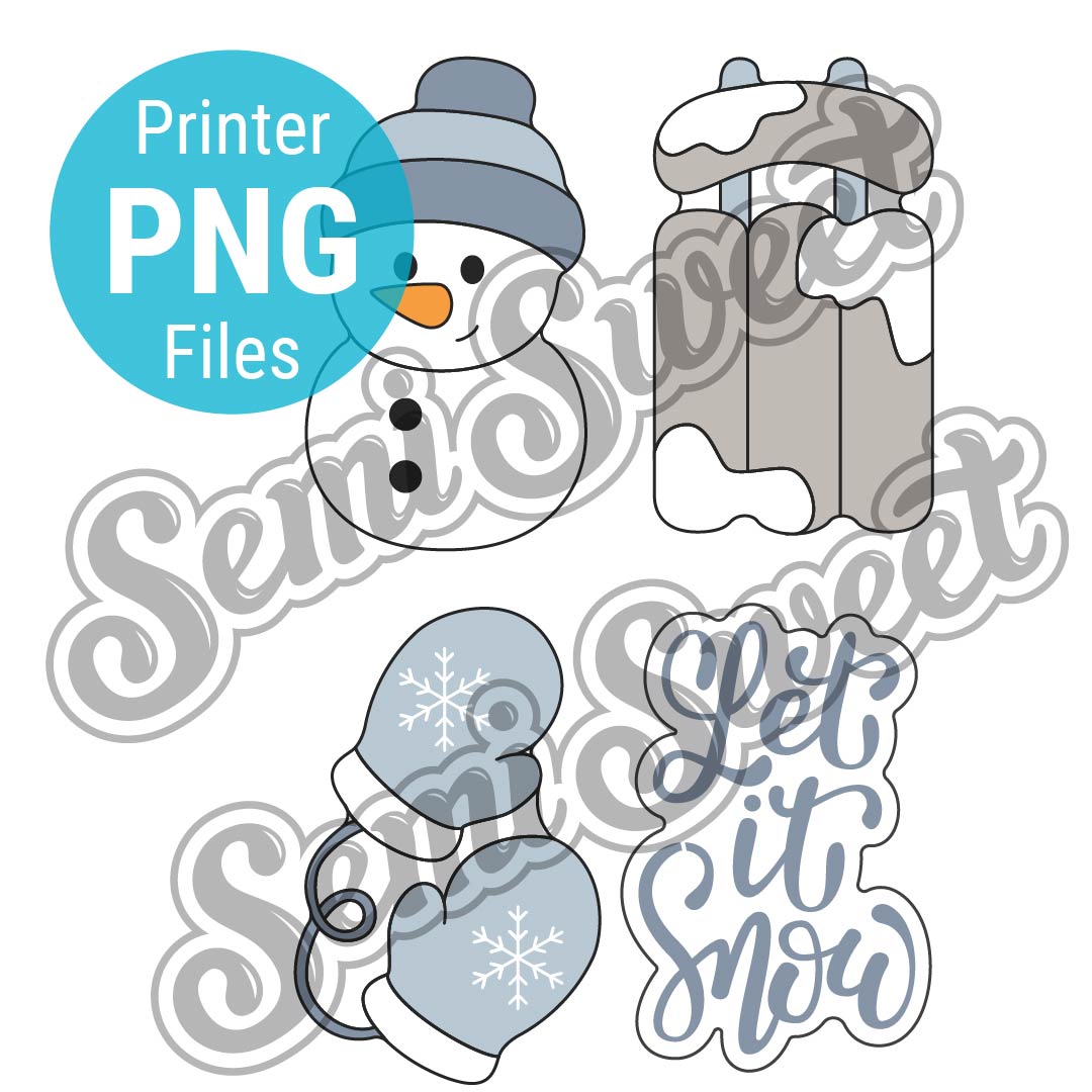 Let It Snow Cookie Cutter Set - PNG Images | Semi Sweet Designs