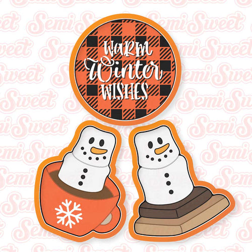 Marshmallow Snowman Platter Set