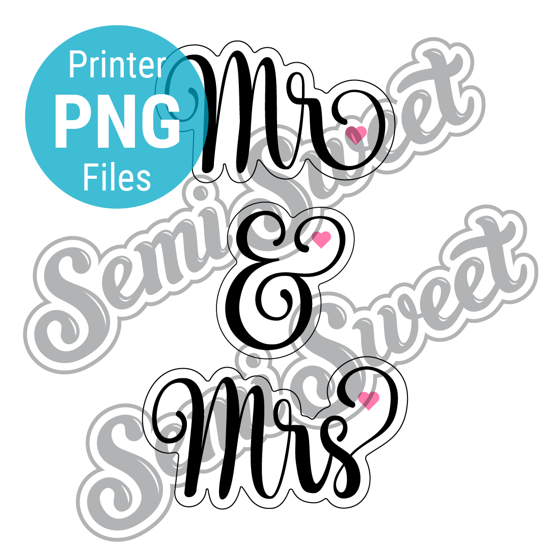 Skinny Mr and Mrs Set - PNG Images | Semi Sweet Designs