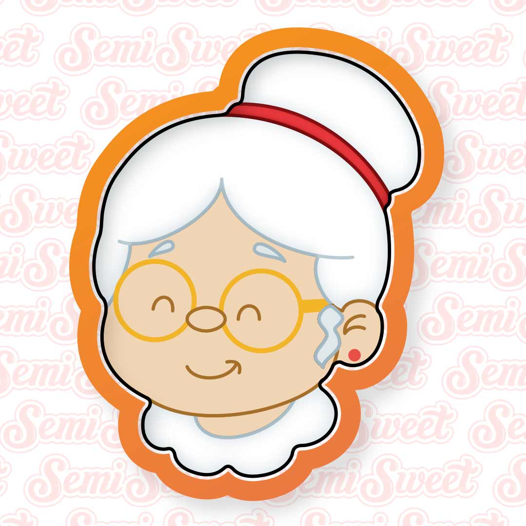 Cute Mrs. Claus Face Cookie Cutter
