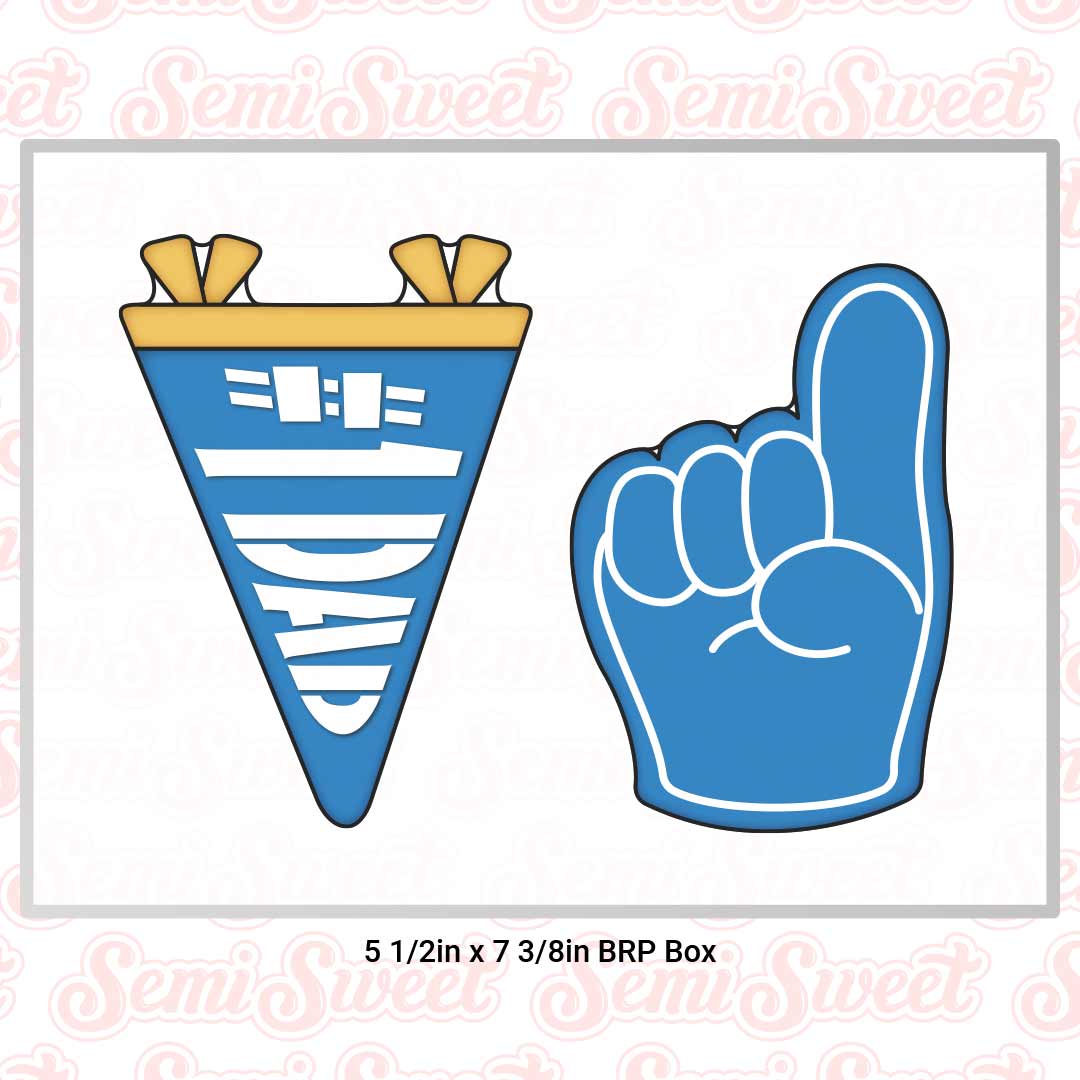 No.1 Dad Sports Cookie Cutter & Stencil Bundle