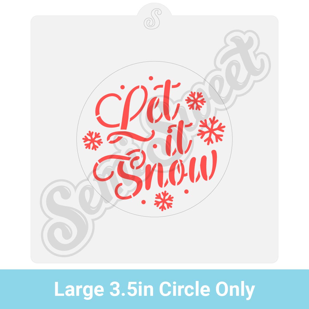 Let it snow cookie stencil for platters
