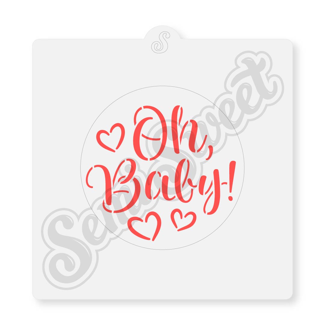 oh baby cookie stencil