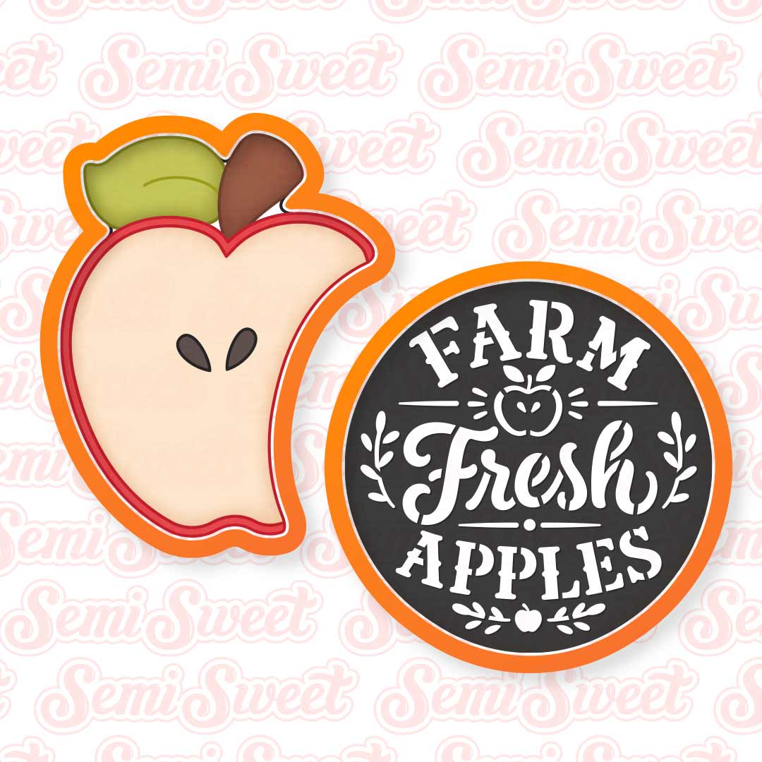 overlapping apple cookie platter cutter set