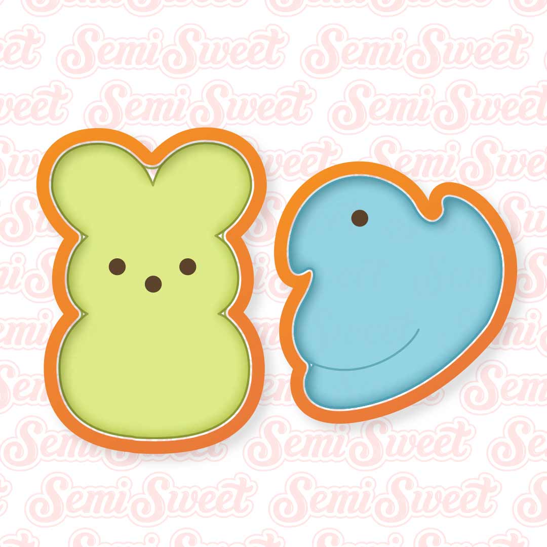 Easter Marshmallow Cookie Cutter Platter 2-pc Set made by Semi Sweet Designs