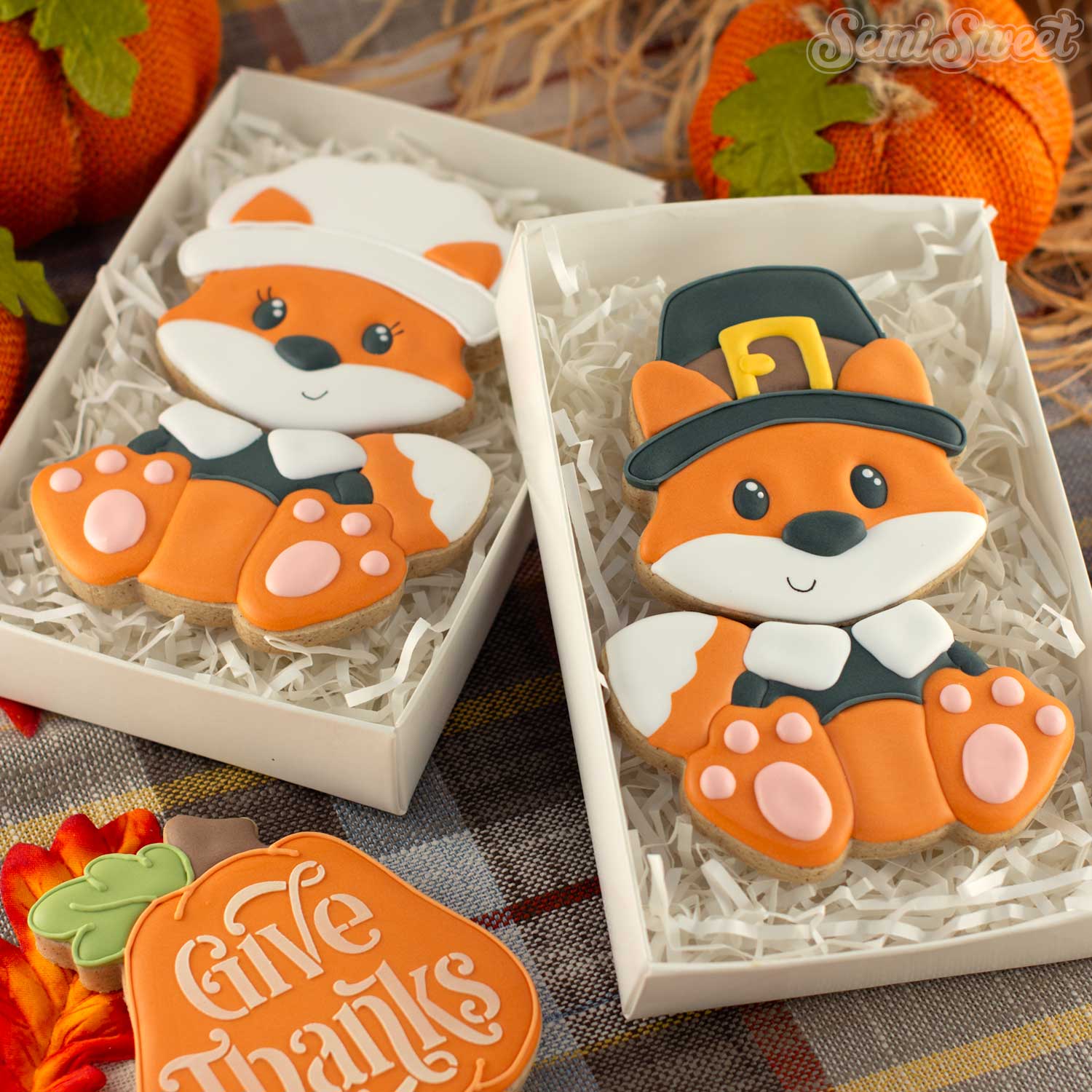 3-Piece Pilgrim Foxes Cookie Cutter Set