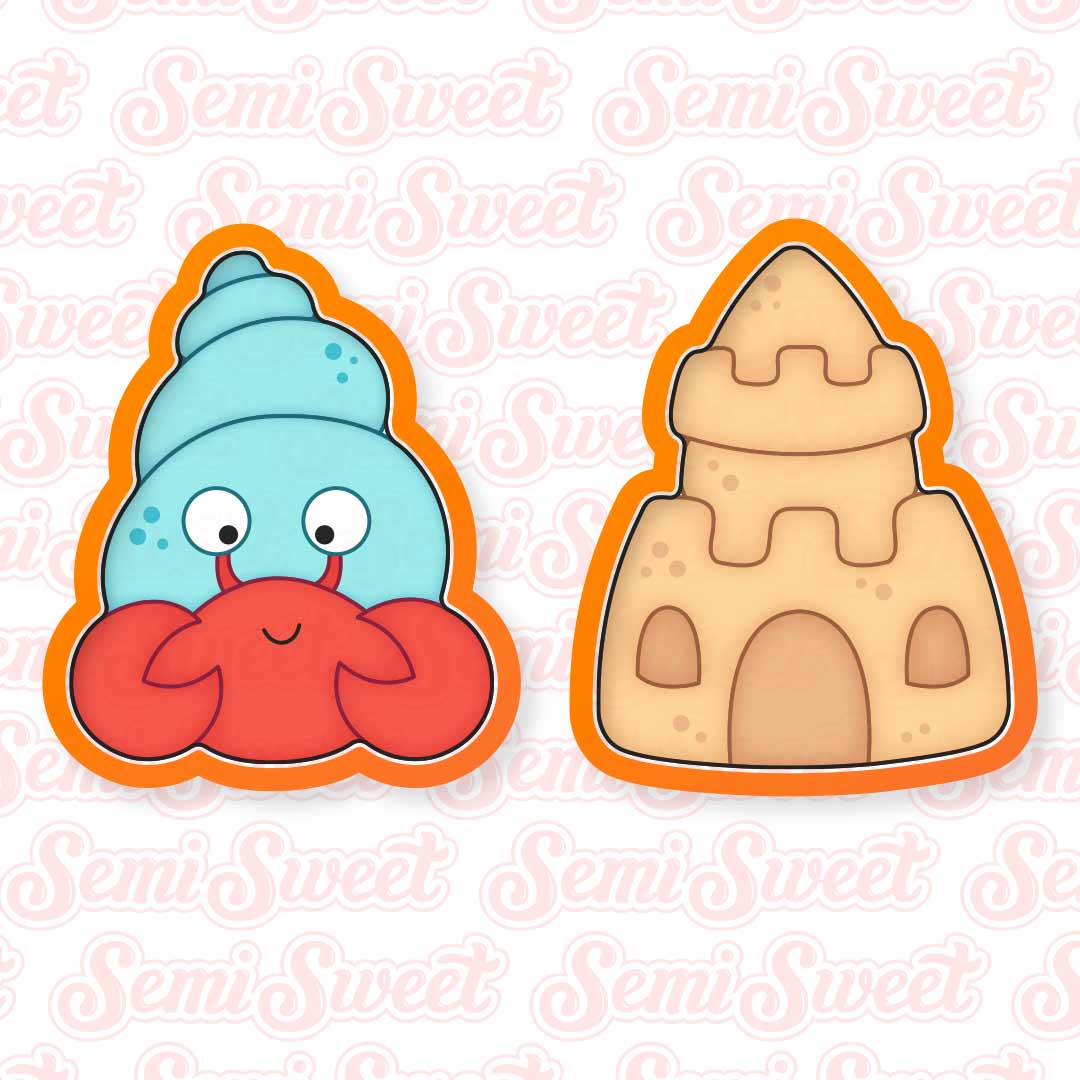 Sand Castle Hermit Crab Cookie Platter Set