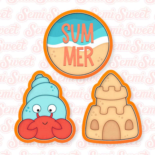 Sand Castle Hermit Crab Cookie Platter Set