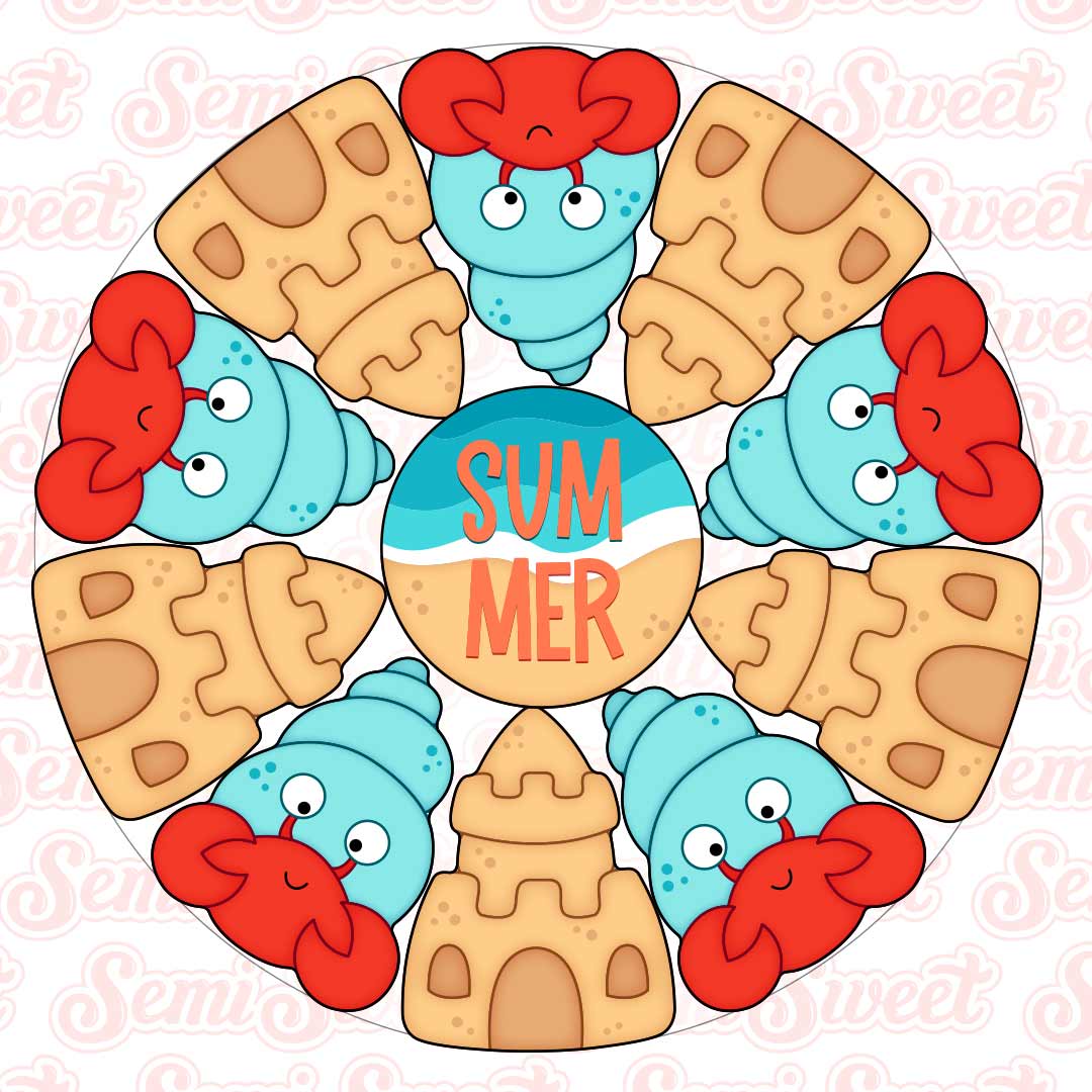 Sand Castle Hermit Crab Cookie Platter Set