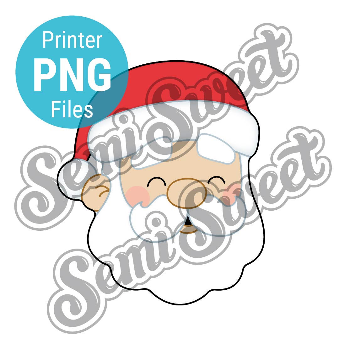 Santa Claus face cookie cutter design made by Santa Sweet Designs.