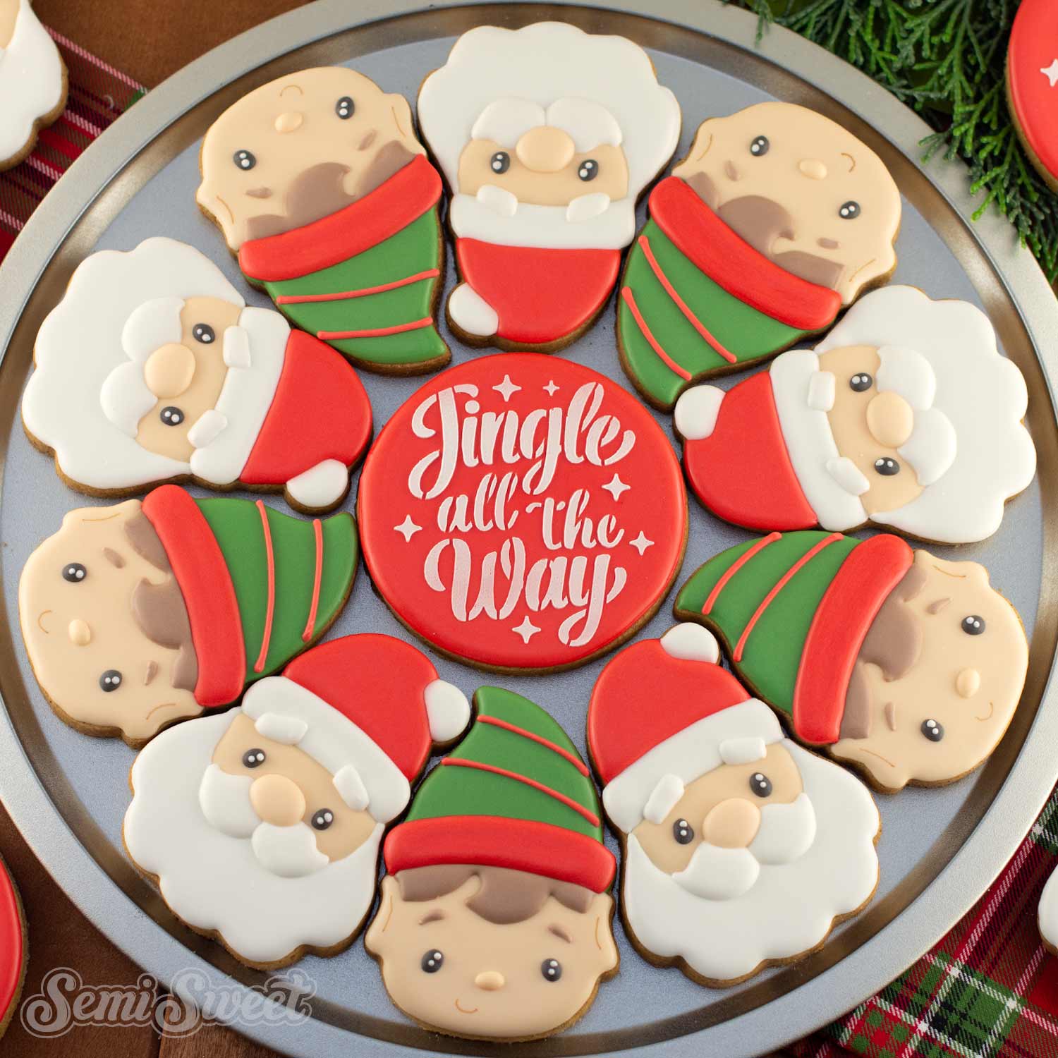 Santa & Elf Cookie Platter Set