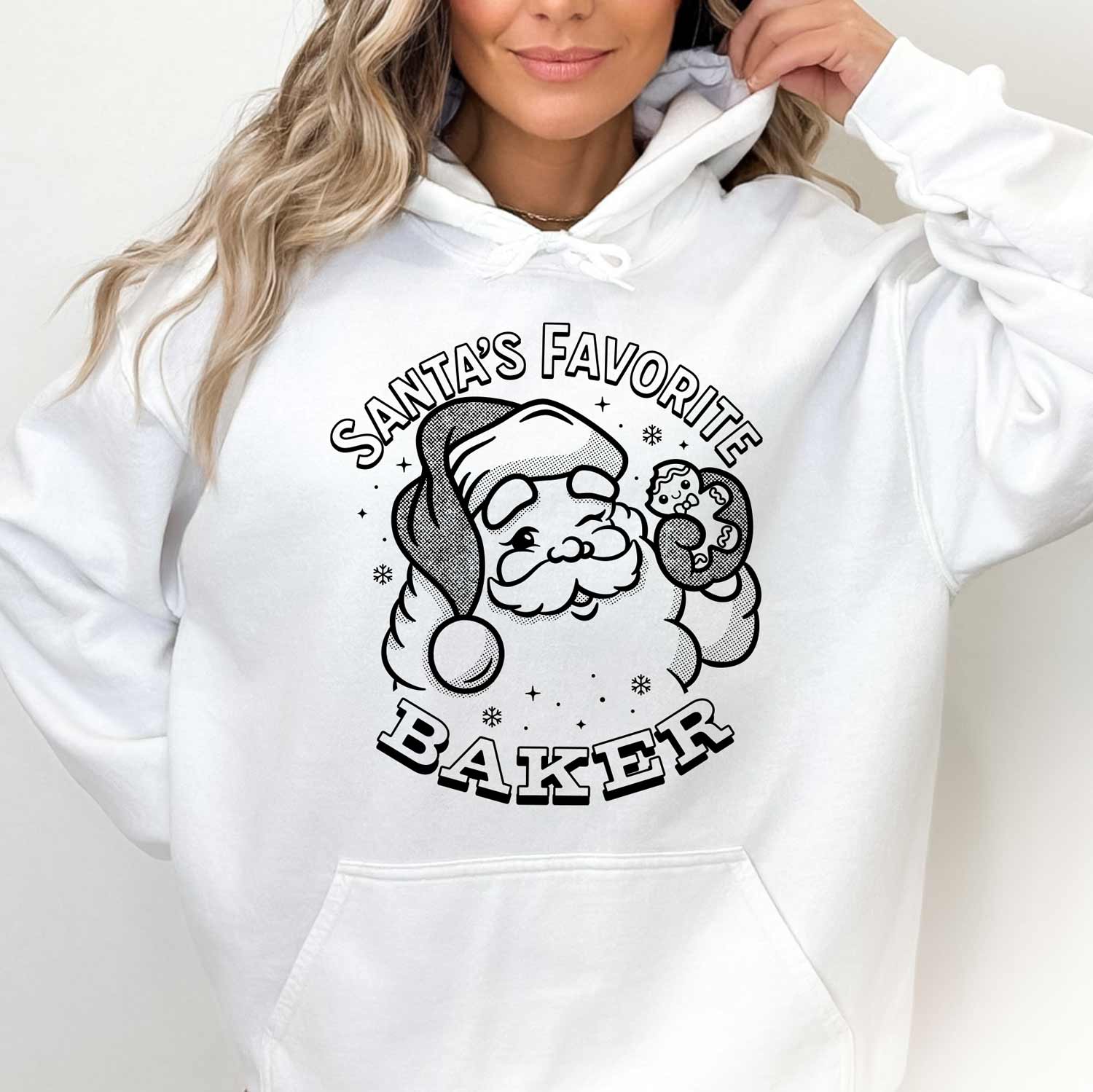 Santa's Favorite Baker (Black Ink) Unisex Hoodie