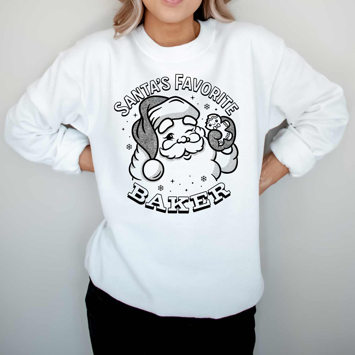 Santa's Favorite Baker (Black Ink) Unisex Sweatshirt