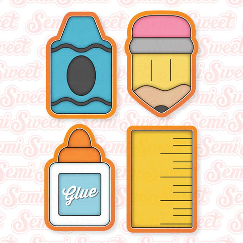Tall School Supplies Cookie Cutter Set