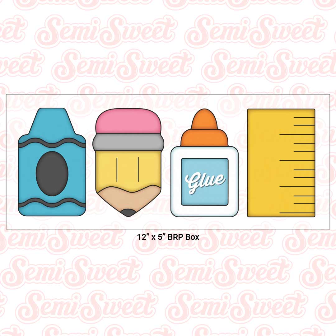 Tall School Supplies Cookie Cutter Set