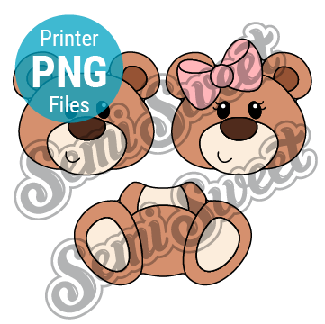 3-Piece Sitting Bear Set - PNG Images | Semi Sweet Designs