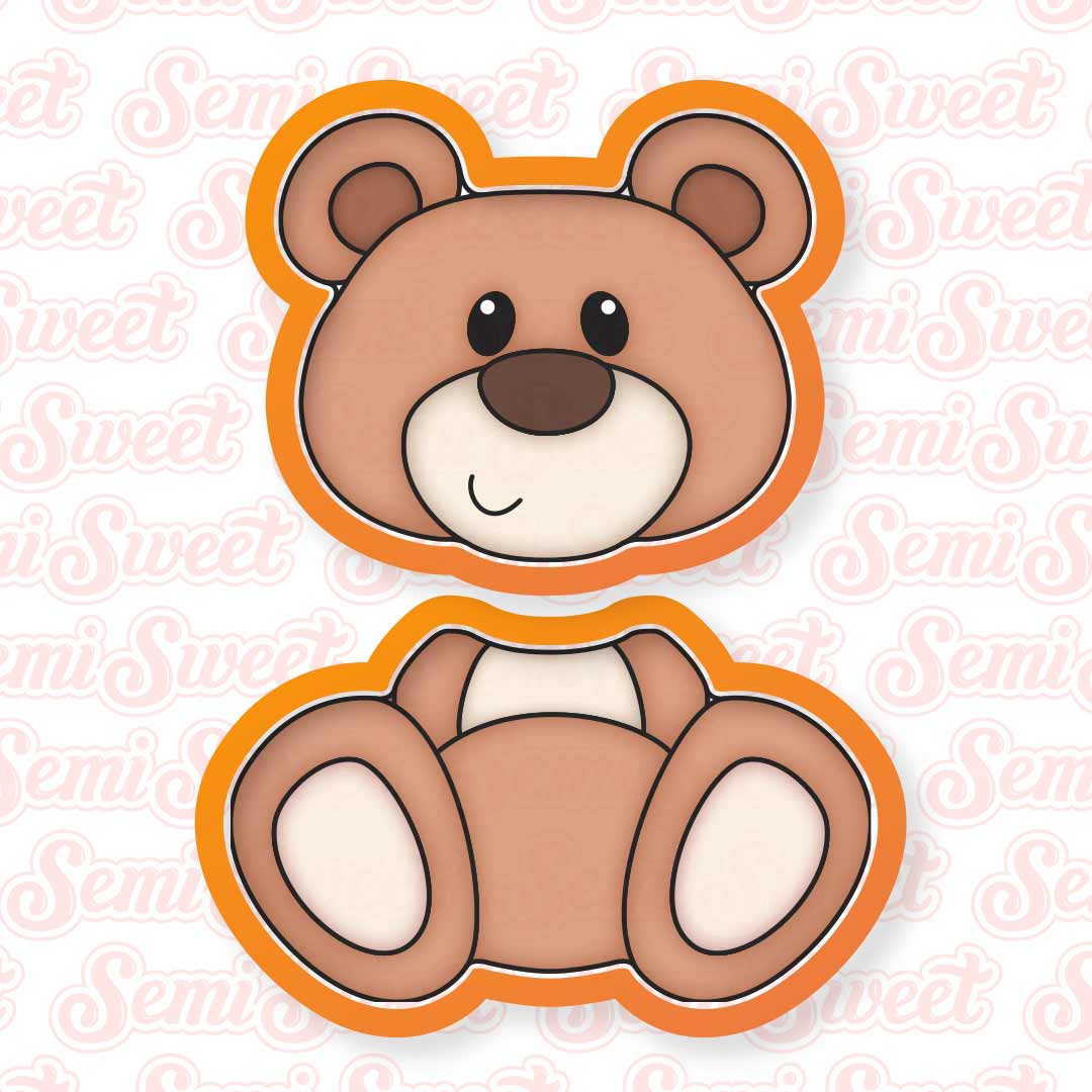 2-Piece Sitting Boy Bear Cookie Cutter Set